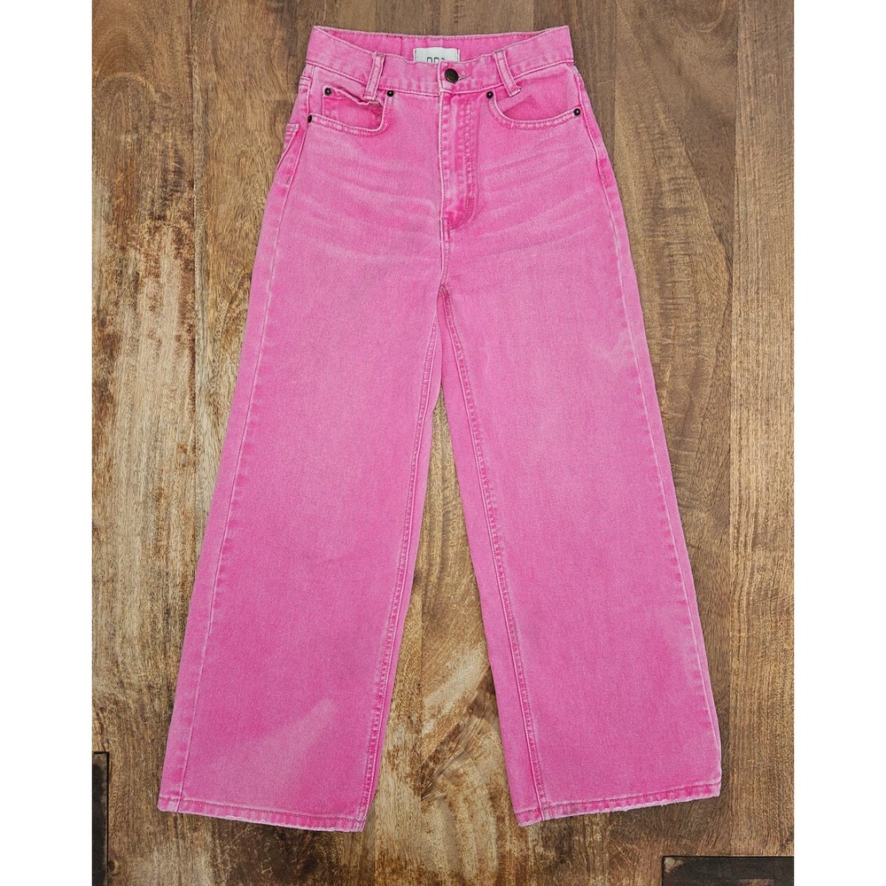 BDG High And Wide Jeans Womens 24 Bright Pink Cropped Barbiecore Y2K Streetwear